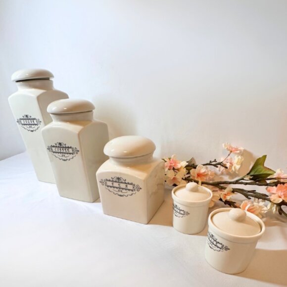 Ceramic 5 Piece Kitchen Canister Set - Picture 2 of 4